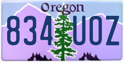 OR license plate 834UOZ