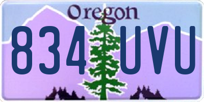 OR license plate 834UVU