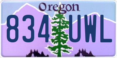 OR license plate 834UWL