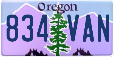 OR license plate 834VAN