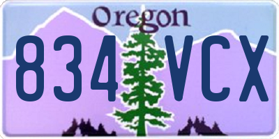 OR license plate 834VCX