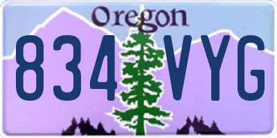 OR license plate 834VYG