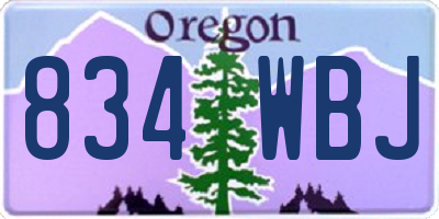 OR license plate 834WBJ