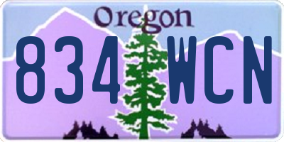 OR license plate 834WCN