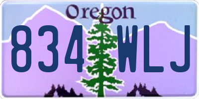 OR license plate 834WLJ