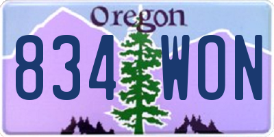 OR license plate 834WON