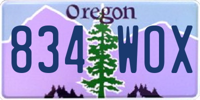OR license plate 834WOX