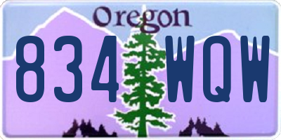 OR license plate 834WQW