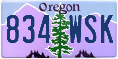 OR license plate 834WSK