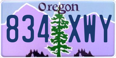 OR license plate 834XWY