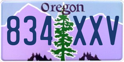 OR license plate 834XXV