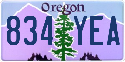 OR license plate 834YEA