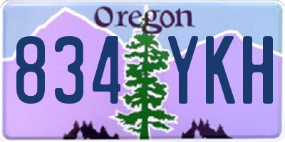 OR license plate 834YKH