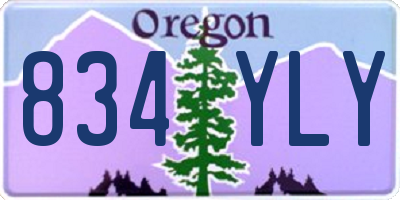 OR license plate 834YLY