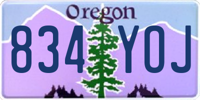 OR license plate 834YOJ