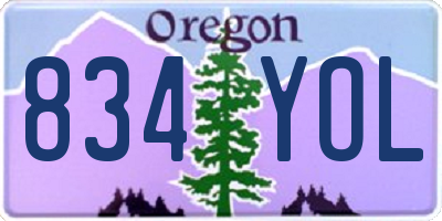 OR license plate 834YOL