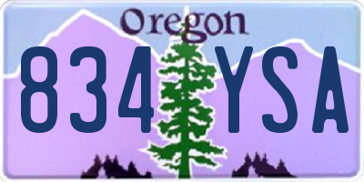 OR license plate 834YSA