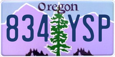 OR license plate 834YSP