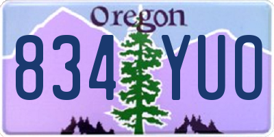 OR license plate 834YUO