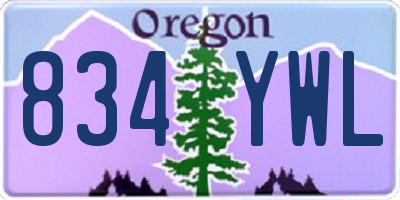 OR license plate 834YWL