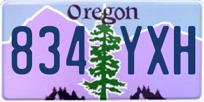 OR license plate 834YXH