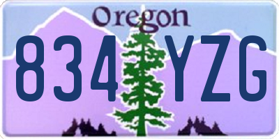 OR license plate 834YZG