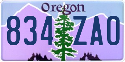 OR license plate 834ZAO