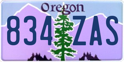 OR license plate 834ZAS