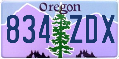 OR license plate 834ZDX