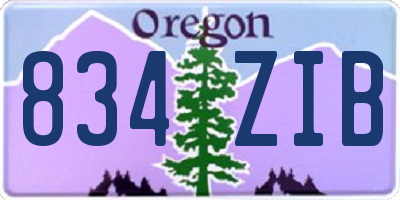 OR license plate 834ZIB