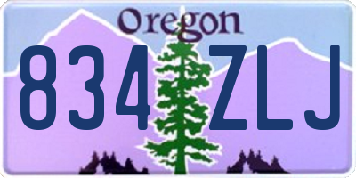 OR license plate 834ZLJ