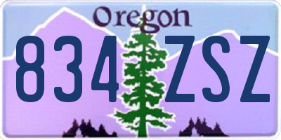 OR license plate 834ZSZ