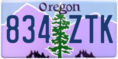 OR license plate 834ZTK