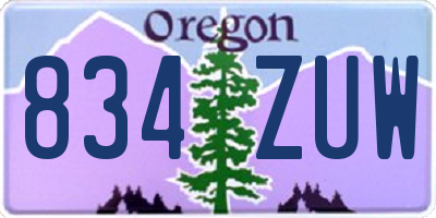 OR license plate 834ZUW