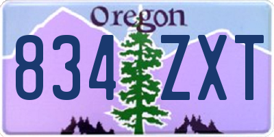 OR license plate 834ZXT