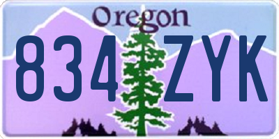 OR license plate 834ZYK