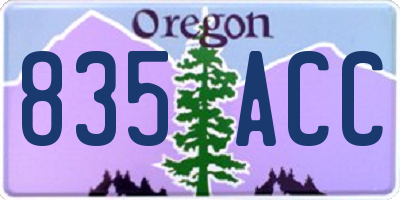 OR license plate 835ACC