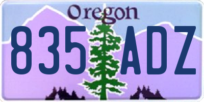 OR license plate 835ADZ