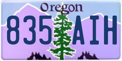 OR license plate 835AIH
