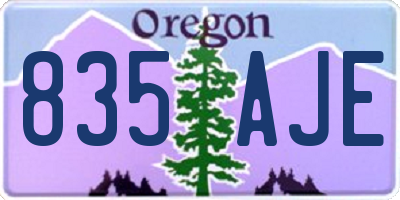 OR license plate 835AJE