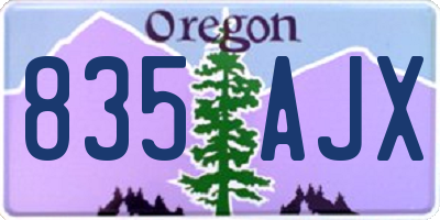 OR license plate 835AJX