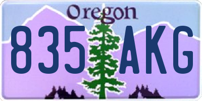 OR license plate 835AKG