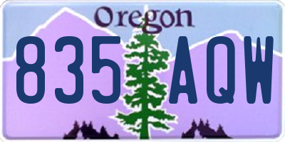 OR license plate 835AQW