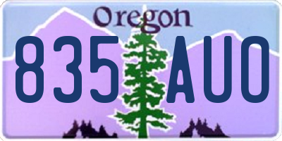 OR license plate 835AUO
