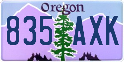 OR license plate 835AXK