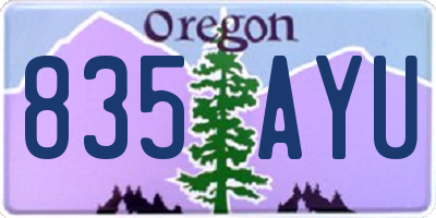 OR license plate 835AYU