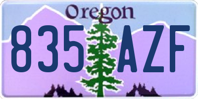 OR license plate 835AZF
