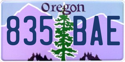 OR license plate 835BAE