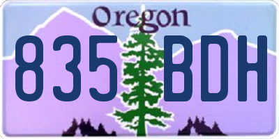OR license plate 835BDH