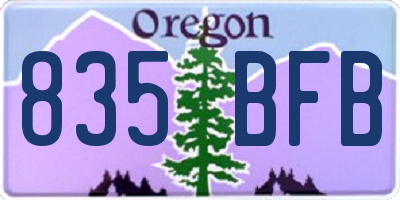 OR license plate 835BFB
